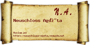 Neuschloss Agáta névjegykártya
